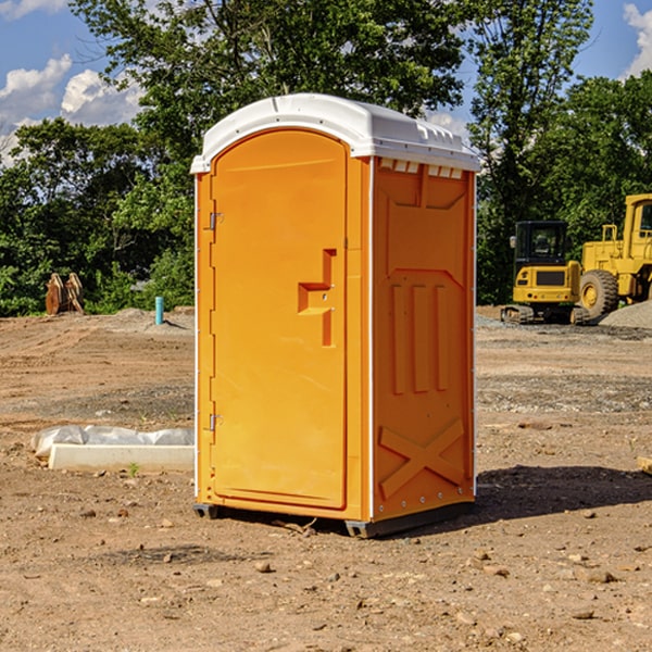 how often are the portable restrooms cleaned and serviced during a rental period in Anchor Illinois